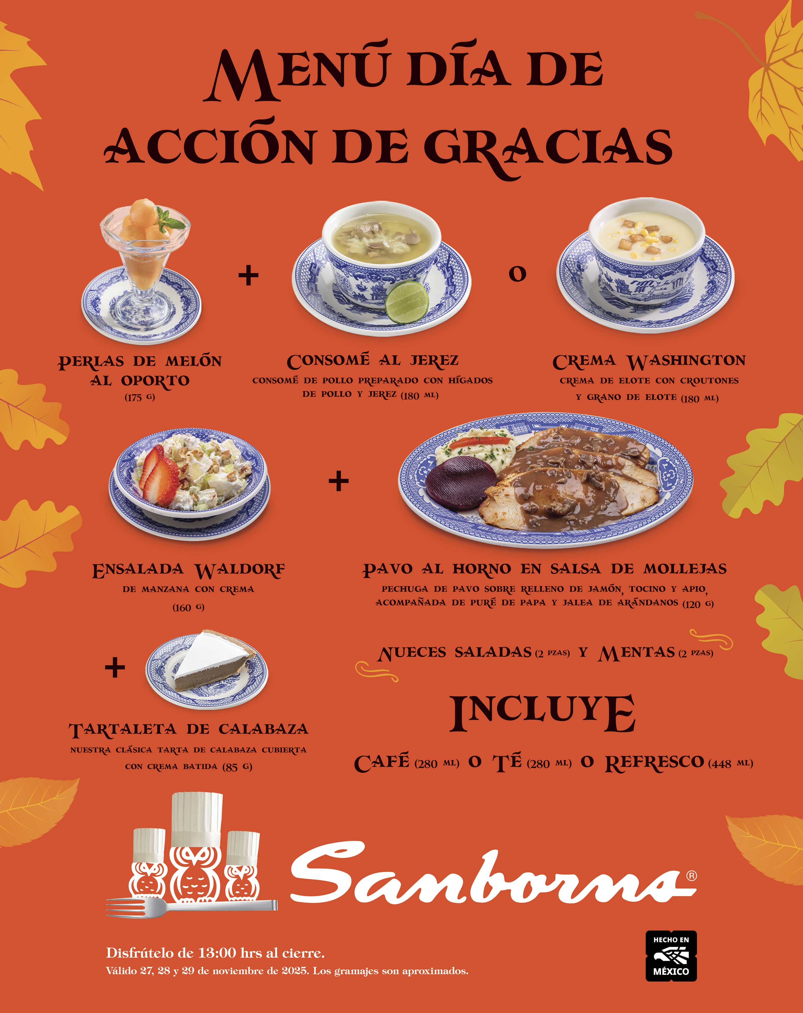 Menu Acción de Gracias